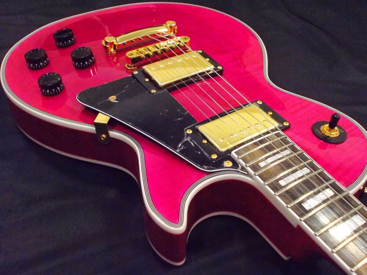 GrassRoots G-LP-CTM/FM Spot Model See Thru Pink Les Paul GrassRoots G-LP-CTM/FM Spot Model See Thru Pink Les Paul