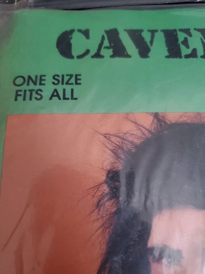 Vintage Halloween 1989 Forum Novelties Caveman black Wig & Beard big  lebowski  - Image 3 of 4