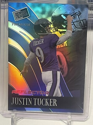 2024 Press Pass Premium Retro Blue Reflector #R-67 JUSTIN TUCKER /20 Ravens