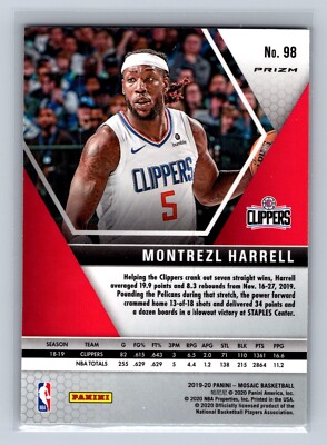 2019 Panini Mosaic #98 Montrezl Harrell Red Prizm Los Angeles