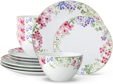 Bloomington Road Colorful 12-Piece Dinnerware Set, Service for 4