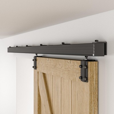 6.6FT/79'' Box Rail Sliding Barn Door Hardware Kit Aluminium Alloy Wall Mount...