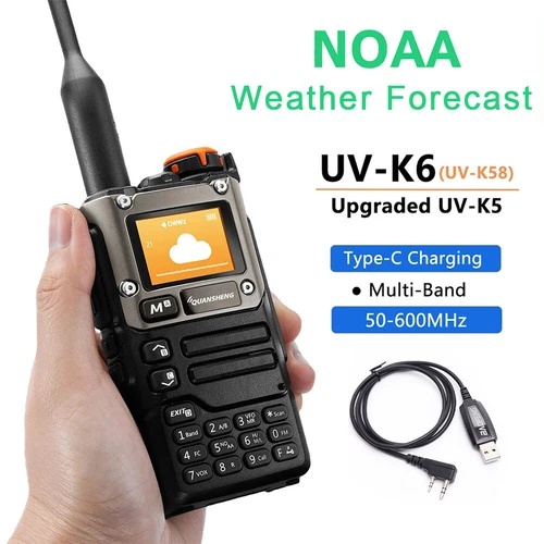 Quansheng UV-K5 (8) UV-K6 Walkie Talkie Two-way Radios + Programming Cable