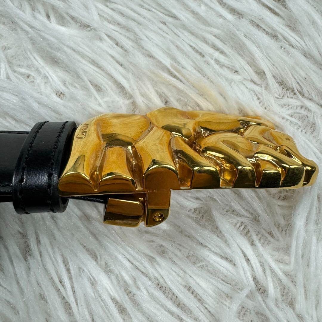 Genuine Cartier Belt Elephant Unisex Gold Black 24in-28in Genuine Cartier Belt Elephant Unisex Gold Black 24in-28in