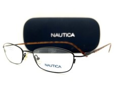 NEW AUTHENTIC NAUTICA EYEGLASSES 7108 010 SATIN BLACK 50 18 140 WITH CASE