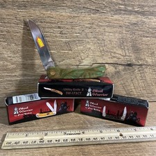  3 FROST CUTLERY STEEL WARRIOR TRAPPER POCKET KNIFE Aw-216LL,sw173ct, SW-191Y