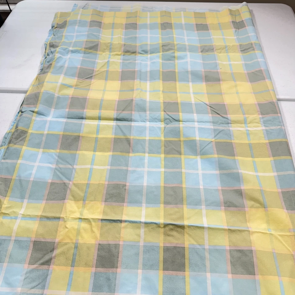 Sábana plana muelles vintage azul amarillo mezcla a cuadros y2k años 90 EE. UU. Foto 3 de 4