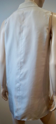 RAG & BONE NEW YORK silbergrau Seide Kragen ärmellos Tunika Bluse Shirt Top - Bild 7 von 9