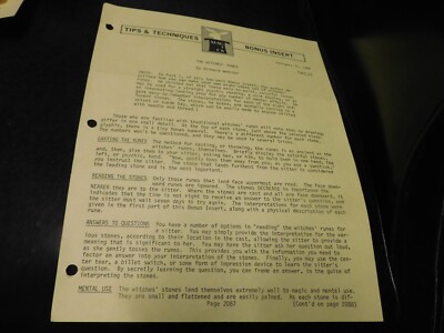 Magick Tips & Techniques For Magicians of Magic Bonus Insert February 10 1989