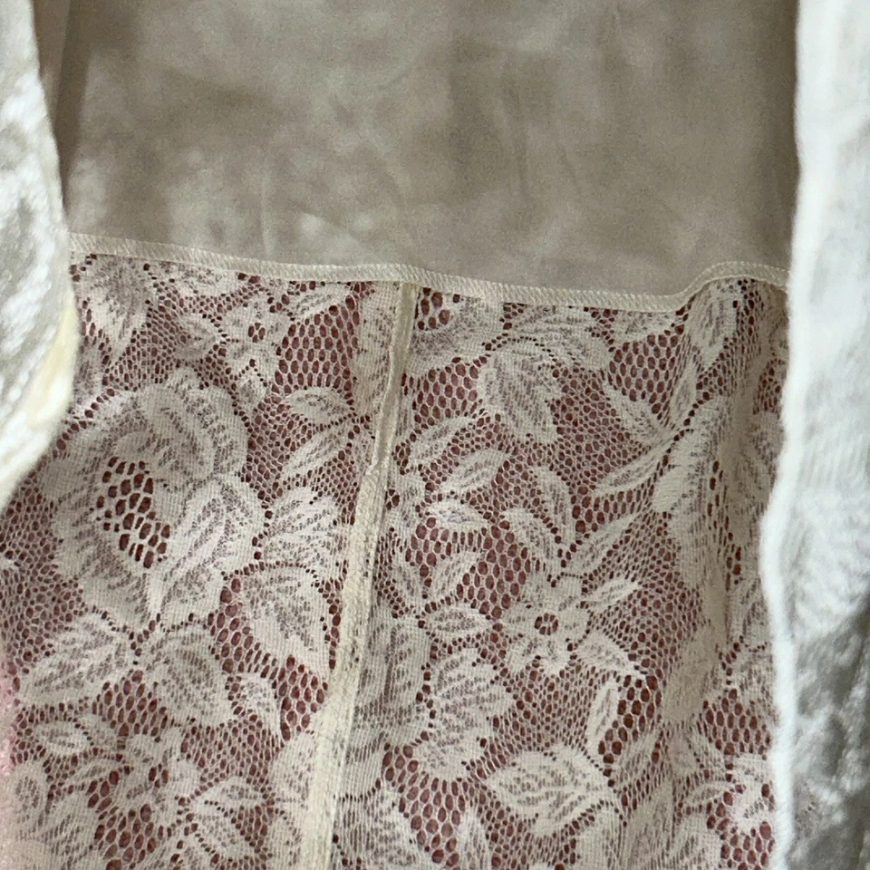 Maxi Vestido Trixxi Sin Tirantes Encaje Blanco Talla 2XL Rosas Foto 4 de 4