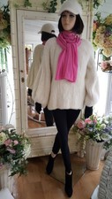 Gorgeous Genuine White Mink Fur Soft & Luxurious Pullover Jacket M/l Usa