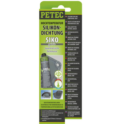 Petec Hochtemperatur Silikondichtung SIKO grau 70ml dauerelastisch bis 260°C