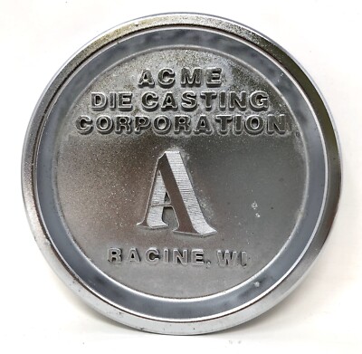 Vintage Rare ACME Die Casting Corporation Racine Wisconsin Metal Coaster J21