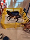 Breyer Stablemates Red Barn 3 Stall w/Corral, Trough, Jump, 3 Barrels, 2 Horses — photo 9