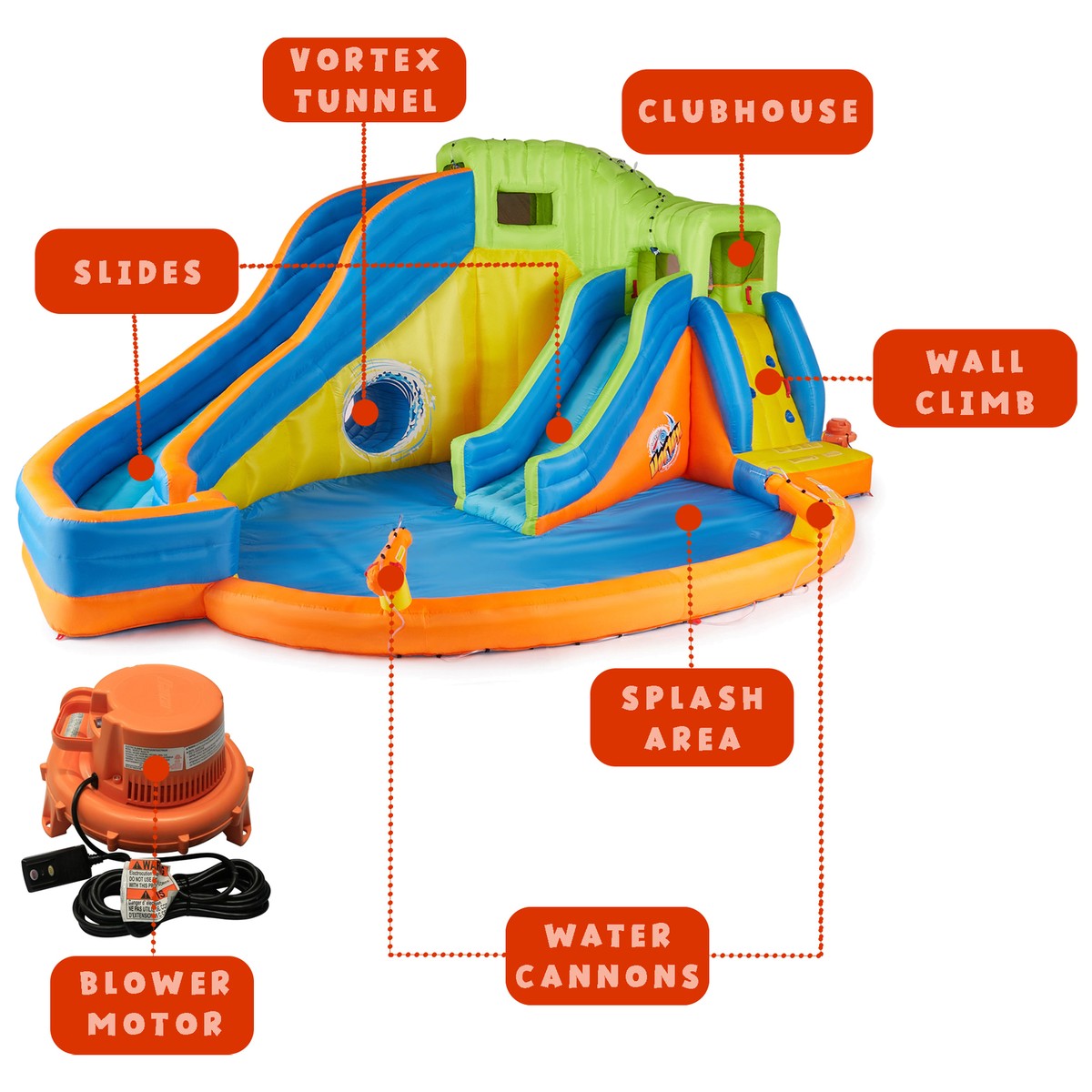 Banzai Pipeline Twist Kids Inflatable Water Pool Aqua Park