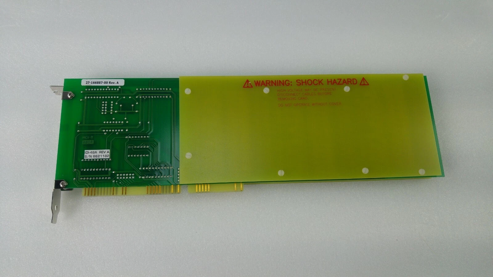 Back of the card with Novellus label 27-166887-00 Rev. A and IDI-48A REV A sticker