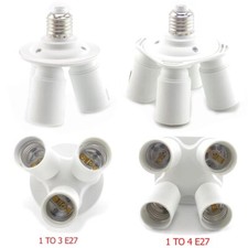 3/4 in 1 E27 Base Socket Splitter Light Lamp Bulb Adapter Converter Holder