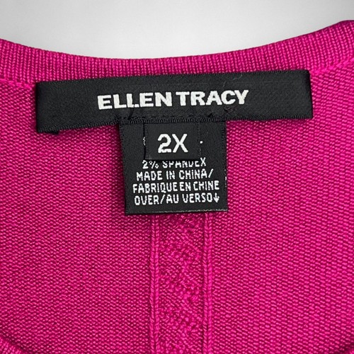 ELLEN TRACY 2X Sleeveless Knit Top In Fuchsia Plus Size - Picture 6 of 7