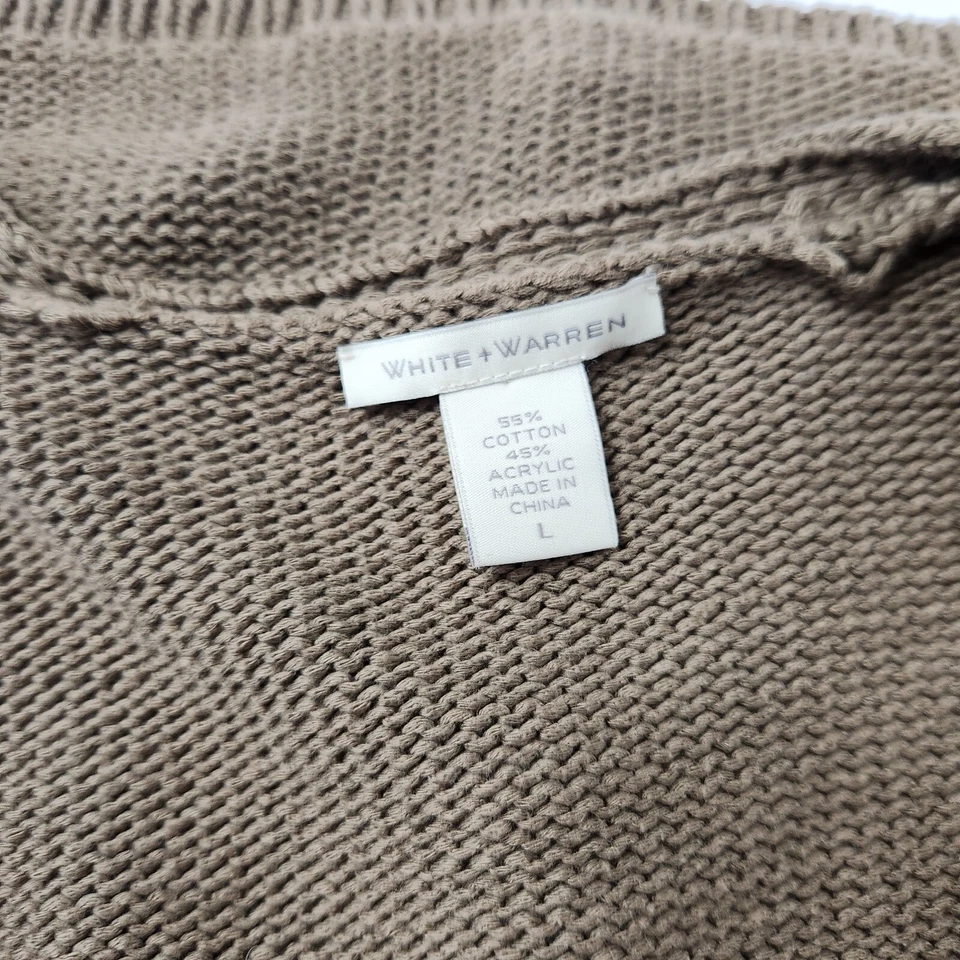Cárdigan corto marrón talla grande White & Warren para mujer Foto 4 de 4