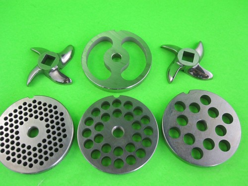 #12 9 pc COMBO Set Meat Grinder Sausage Stuffer plate knife tubes LEM Hobart etc - Picture 2 of 4