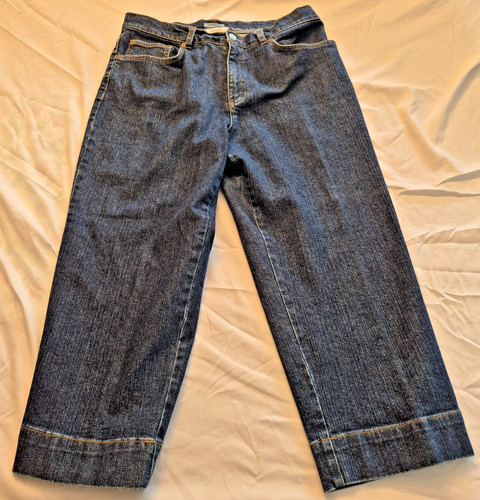 Jones Sport Stretch Size 12 Womens Blue Denim Capri Pants Pedal Pushers Preowned