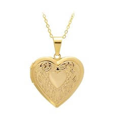 Paialco Stainless Steel Heart Shaped Locket Pendant Necklace for Yellow-Heart