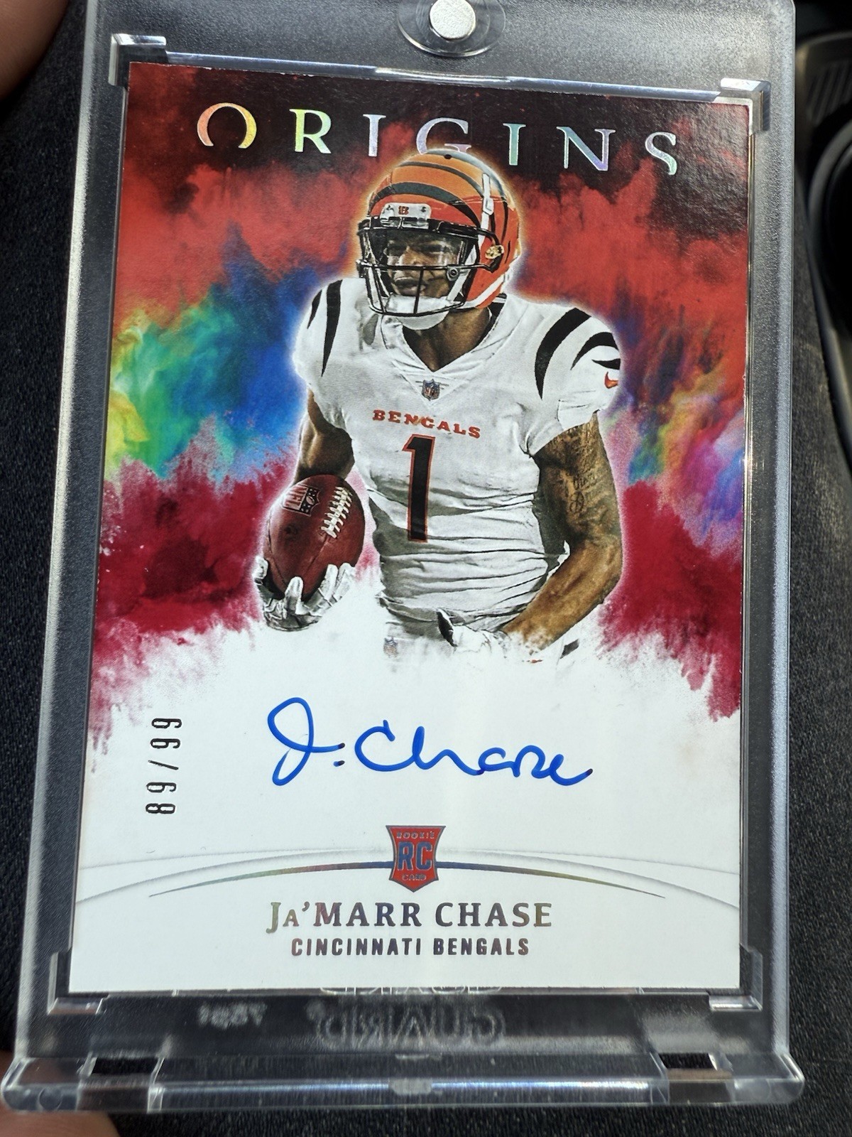 2021 Panini Origins - Rookie Autographs Ja'Marr Chase #RA-JC Red /99 (AU, RC)