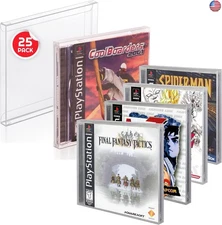 Game Box Protector Compatible with CD Jewel Games, PS1 Games Clear Case -
