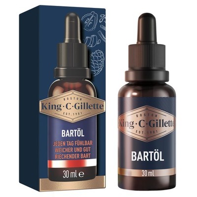 King C. Gillette Bartöl 30ml - Weicher wohlriechender Bart mit