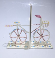 French Shabby Chic Style Bicycle Metal Bookends Handcrafted in India 21 x 18.5cm