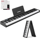 Ingbelle 88-Key Digital Piano Keyboard Bluetooth Foldable Electric Piano - BLACK