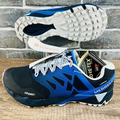 Merrell Agility Peak Flex 2 GTX Blue Hyper Lock Gore Tex Size 7 Trail Shoes