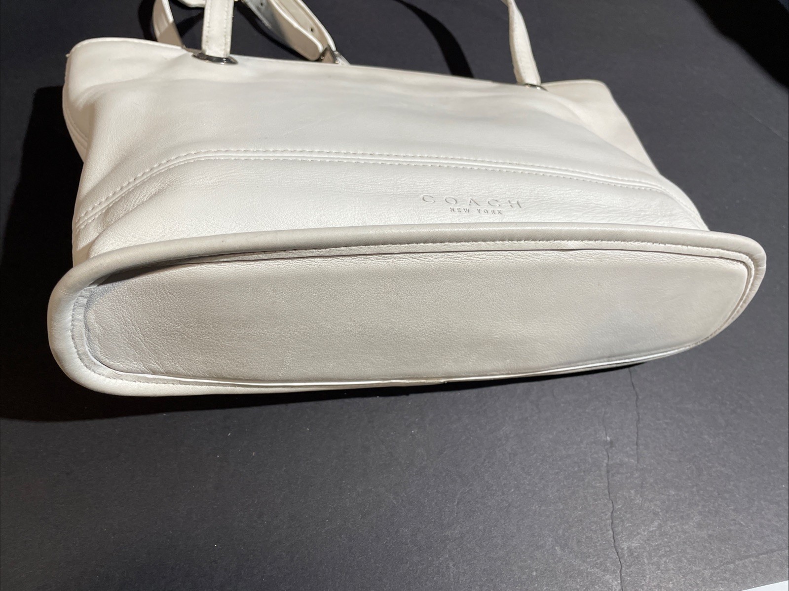 Vintage Coach Slim Bucket White Leather Shouder 4243 Bag  thumbnail 7