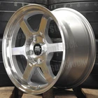MST MT-01 15x8 5x114.3 35 OFFSET 6 SPOKES MACHINE FACE SILVER 4 SPORT WHEELS SET
