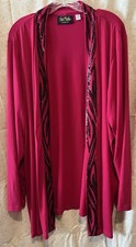 size 3X Bob Mackie Wearable Art knit cardigan open front sequins A228629