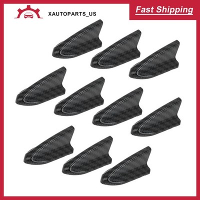 Shark Fin Dummy Antenna Mount 2.1'' Universal Carbon Fiber Pattern Black 10Pcs