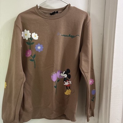 Disney Mickey Mouse & Pluto Tan Pullover Size M Spring Themed