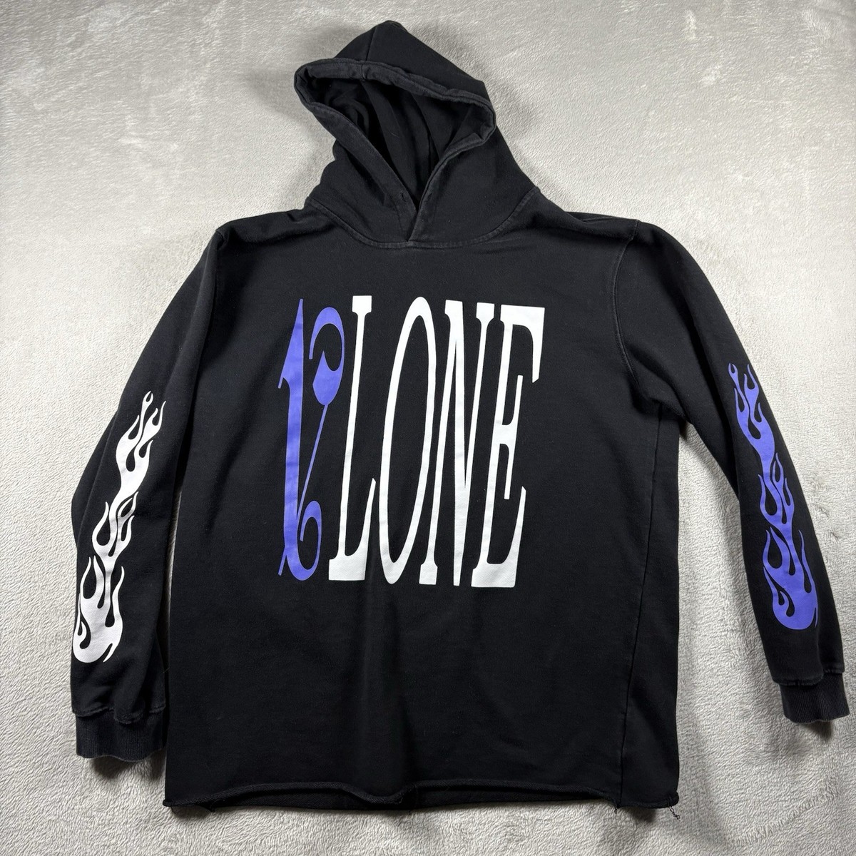 Vlone x Palm Angels Hoodie Men's Size M/L Black Flames #561 | eBay