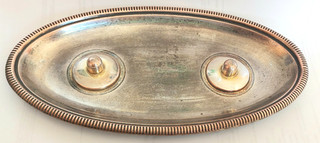 ANCIEN PLATEAU DE BURETTES LITHURGIQUE ÉGLISE XIX CUIVRE LAITON CALICE MESSE