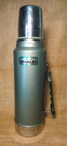 Vintage GREEN ALADDIN STANLEY 1 QUART THERMOS A-944DH USA w/HANDLE VG