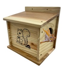Small Wooden Squirrel House Outside Nesting Box Chipmunk Shelter Easy Setup