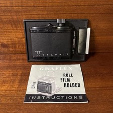 Graflex Graphic 22 Roll Film Back for 4x5 With Original Instructions Manual