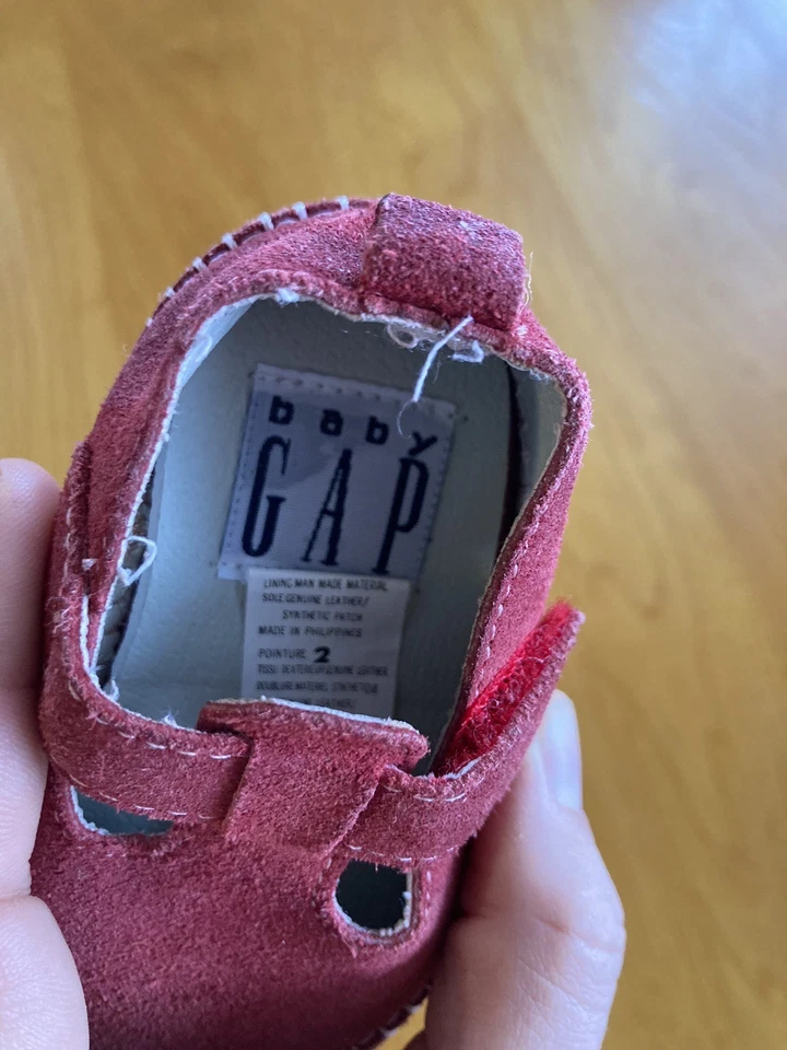 Zapatos Baby Gap Vintage USADOS Niños 2 Cuero Rojo Mary Jane Niñas 3-6 Clásicos BUENOS Foto 3 de 3