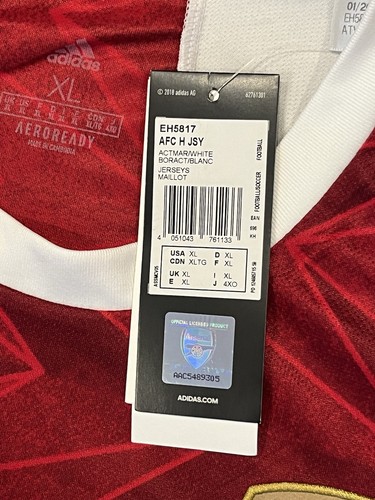 NWT Adidas Arsenal 2020/21 Home Soccer Football Jersey Red White Mens Size XL - Picture 3 of 14