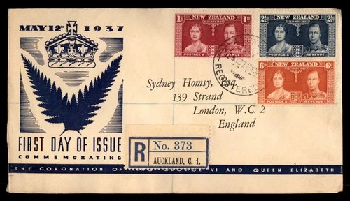 Mayfairstamps New Zealand FDC 1937 King George VI and Queen Coronation Reg First