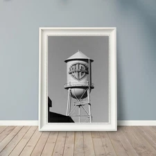 Warner Brothers Studio Water Tower Black & White Fine Art Giclée Print