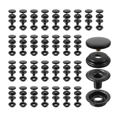 120 Pcs Metal Button Snaps Heavy Duty Snap Fastener Caps Marine Stainless Ste...