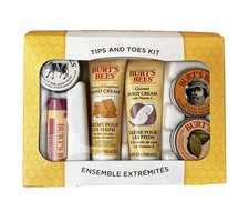 Burt's Bees Tips and Toes Kit- NEW IN BOX - Gift Set Pomegranate Balm Coconut