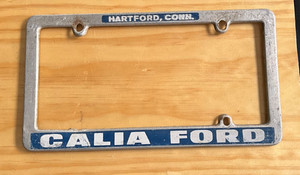 Calia Ford License Plate Frame vintage Connecticut dealership Broken