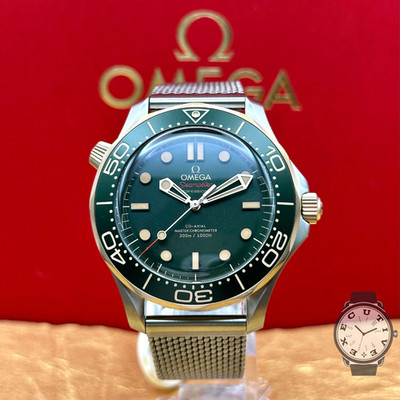 NEW 26 OMEGA Seamaster Diver 300M Green Gold Titanium Bronze 210.90.42.20.10.001